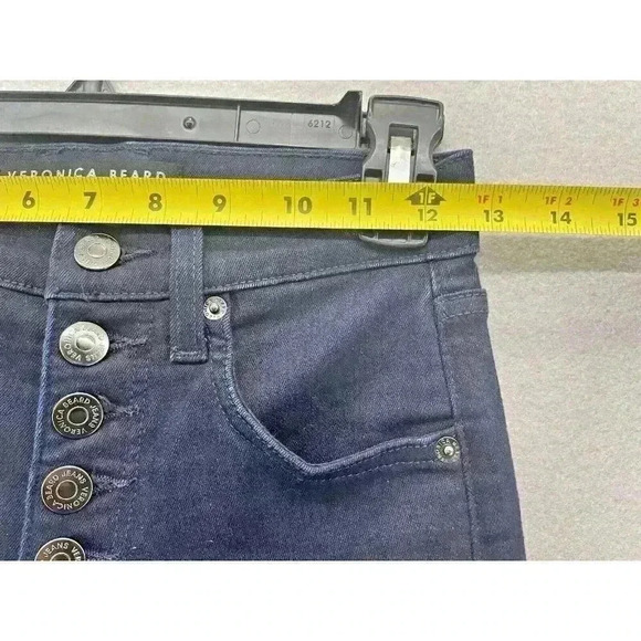 Veronica Beard Debbie Ankle Skinny High Rise Jeans 24 Stretch Button Fly Indigo - Picture 12 of 14